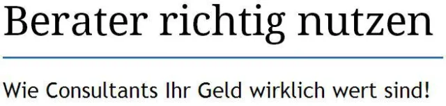 Berater richtig nutzen Bild: Berater richtig nutzen