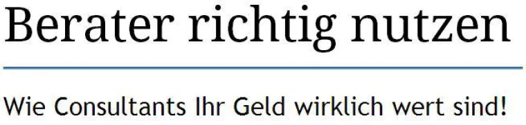 Berater richtig nutzen Bild: Berater richtig nutzen