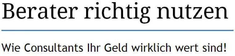 Bild: Berater richtig nutzen