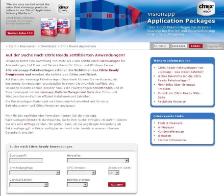 Bild: visionapp und Citrix veröffentlichen mehr als 2.000 „Citrix Ready“-Paketvorlagen in einer Datenbank