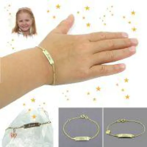 Bild: Wunderschöne Geschenkidee zu Weihnachten:  Namensarmband aus echtem Gold für kleine Prinzen und Prinzessinnen