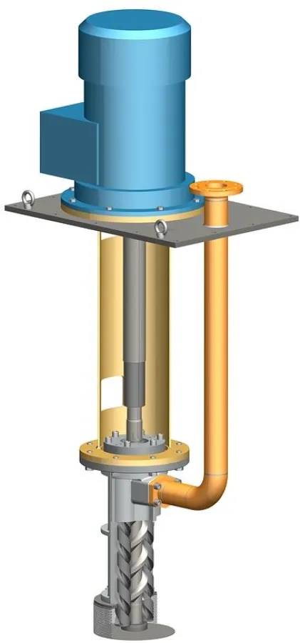 Mit der Baureihe ALLUB® RUV stellt die Allweiler AG eine neue, vertikal getauchte Schraubenspindelpumpe für die Schmier- und Hydraulikölversorgung vor. Da die Pumpe keine Wellendichtung besitzt, das L