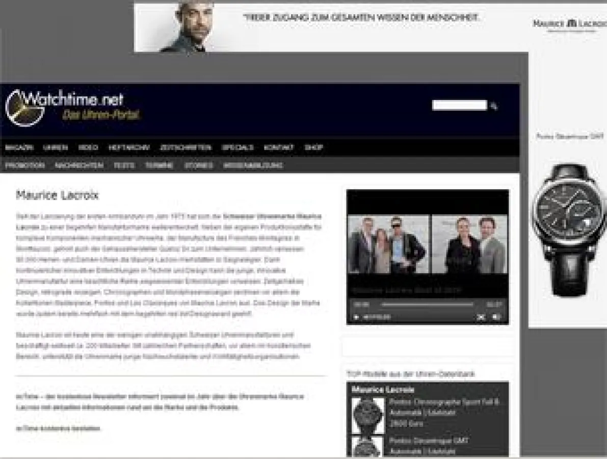 Marken-Special Maurice Lacroix auf Watchtime.net