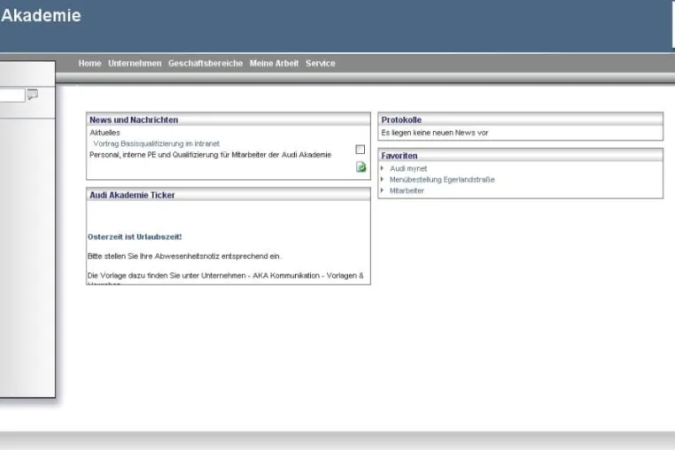 Bild: Intrexx Xtreme Enterprise Portal verbindet Mitarbeiter und Standorte der Audi Akademie
