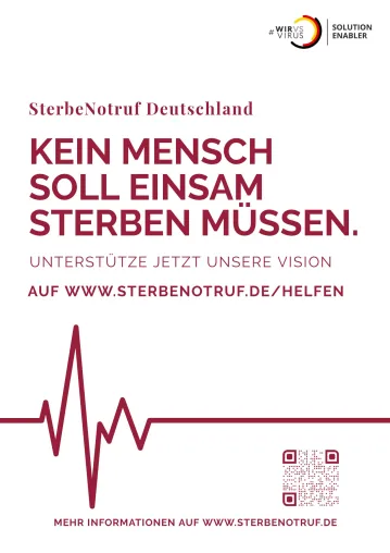 Notruf für Sterbende Menschen: In Hamburg wird ein SterbeNotruf für Betroffene und Zugehörige gegründet. Bild: Notruf für Sterbende Menschen: In Hamburg wird ein SterbeNotruf für Betroffene und Zugehörige gegründet.