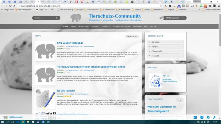 Bild: Tierschutz-Community.de mit neuen Funktionen