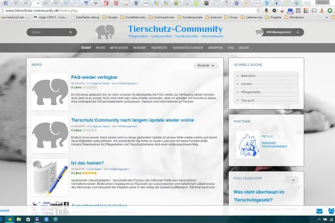Bild: Tierschutz-Community.de mit neuen Funktionen