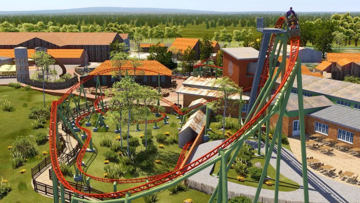 Neue K2 Achterbahn in Karls Kartoffel-Erlebniswelt in Elstal bei Berlin (Karls Erlebnis-Dorf)