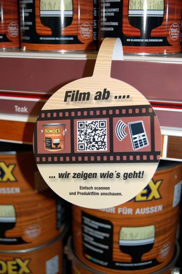 QR-Codes: Bereits im Baumarkt sehen, wie der Anstrich mit Bondex-Produkten funktioniert.
