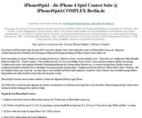 Bild: iPhone4Spiel - kein Spiele-Handy, sondern ein neuer SEO-Contest