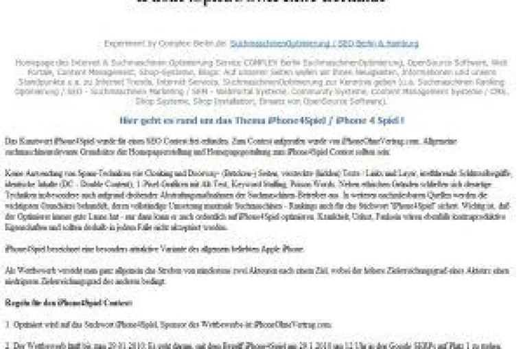 Bild: iPhone4Spiel - kein Spiele-Handy, sondern ein neuer SEO-Contest