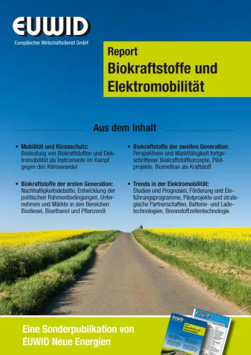EUWID veröffentlicht Report „Biokraftstoffe und Elektromobilität“ Bild: EUWID veröffentlicht Report „Biokraftstoffe und Elektromobilität“