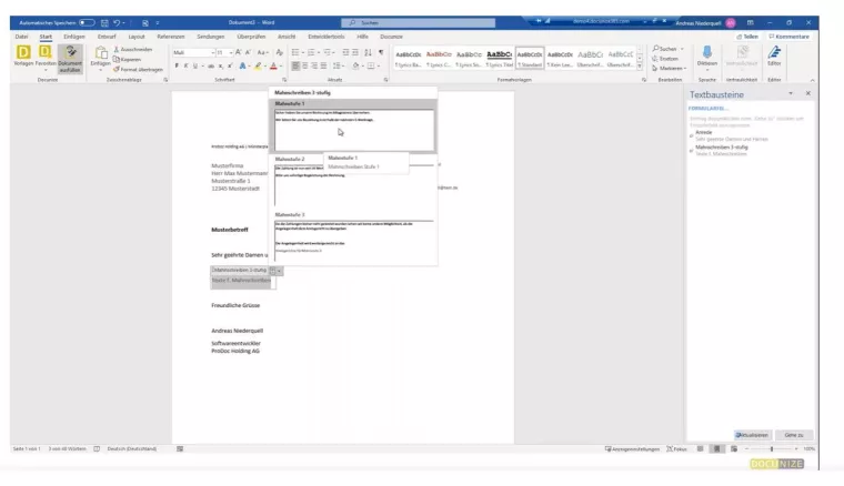 Bild: Vorlagenmanagement System DOCUNIZE mit neuem Release auf dem Markt