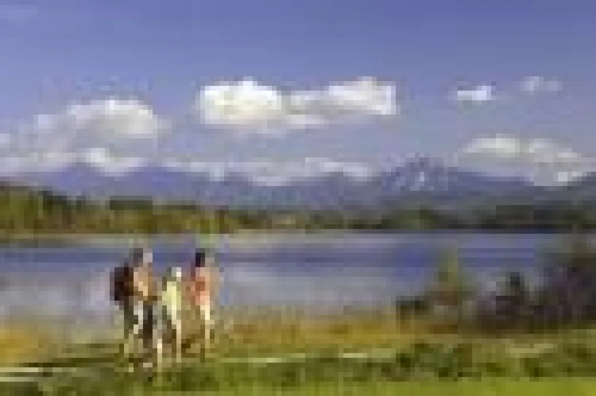 Wandern im Blauen Land am Riegsee.