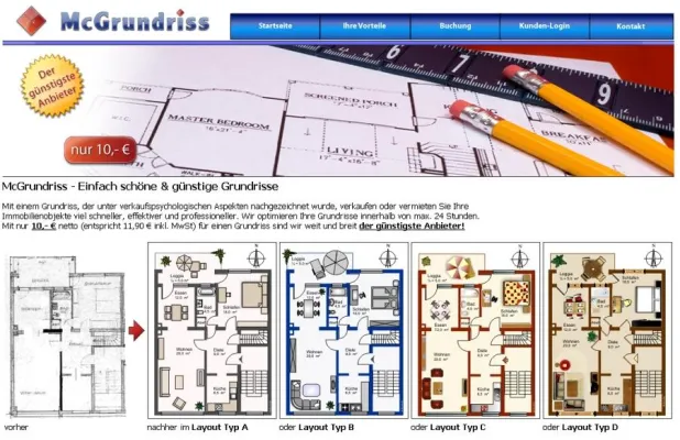 Bild: McGrundriss zeichnet günstige und schöne Grundrisse für mehr Erfolge im Immobiliengeschäft