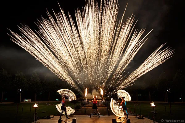 Bild: Wettbewerb der Pyrotechniker lockt mit Feuerblumen und Feuershow in Karlsruhe und Paderborn