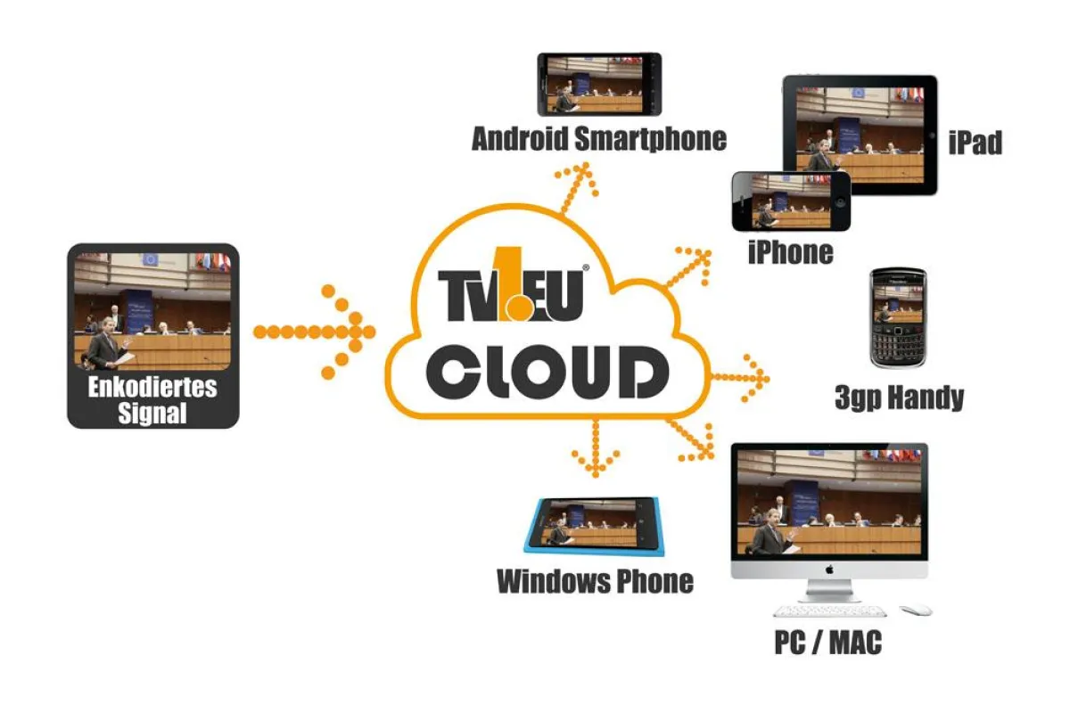 Funktionsgrafik Cloudbasiertes LIVE-Transcoding