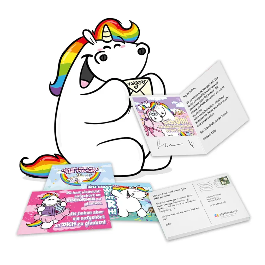 Pummeleinhorn meets MyPostcard (© Pummeleinhorn GmbH)