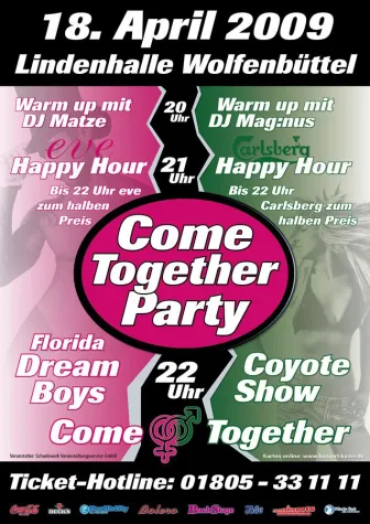 Come Together Party am 18. April 2009 in Wolfenbüttel Bild: Come Together Party am 18. April 2009 in Wolfenbüttel