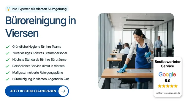 Bild: DSGVO-Risiko durch Reinigungspersonal: Anbieter für Büroreinigung in Viersen setzt auf Stammpersonal