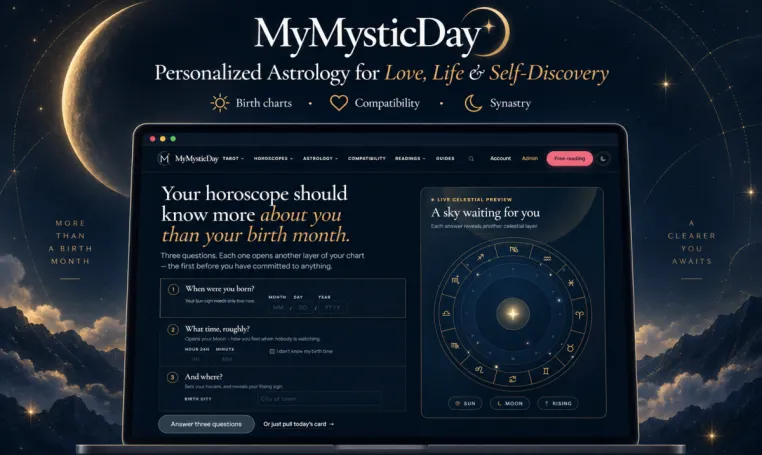 Bild: MyMysticDay macht personalisierte Astrologie mit Geburtshoroskop und Synastrie leichter verständlich