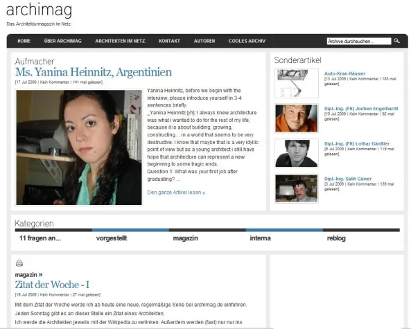 Bild: Die Perlen der Alltagsarchitektur - archimag.de stellt Architekten und Architektur vor