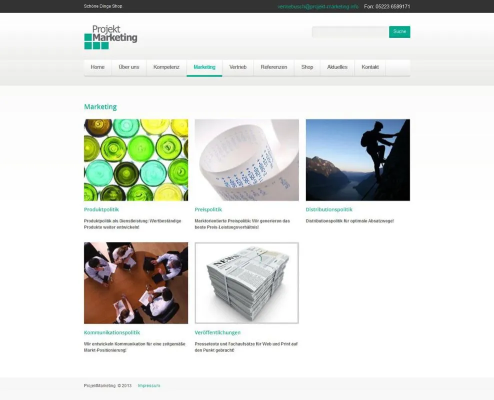 ProjektMarketing Website in neuem Design