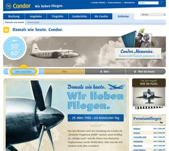Bild: denkwerk fliegt mit Condor in die Vergangenheit