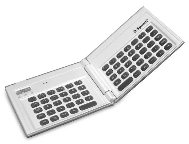 Bild: Die neue ultraflache Bluetooth Minischreibmaschine B-Speech MiniPad.