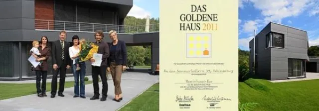 Bild: passivhaus-eco ® ausgezeichnet mit einem Hauptpreis beim Wettbewerb „Das goldene Haus 2011“