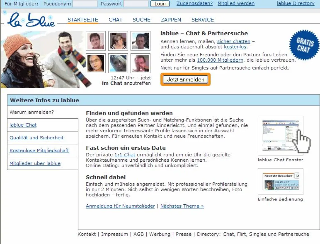 Das Dating-Portal lablue.de