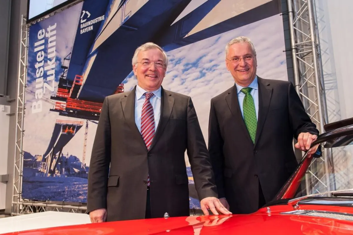 Thomas Bauer und Innenminister Joachim Herrmann beim Unternehmertag der Bayerischen Bauindustrie