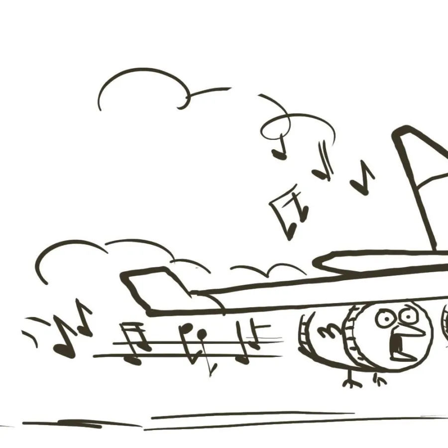 Kreative Idee: Vogelzwitscherdüsen gegen Fluglärm - Illustration: Christian Puille