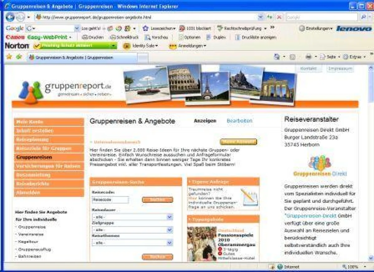 Über 2.000 Gruppenreisen auf einen Klick - auf www.gruppenreport.de