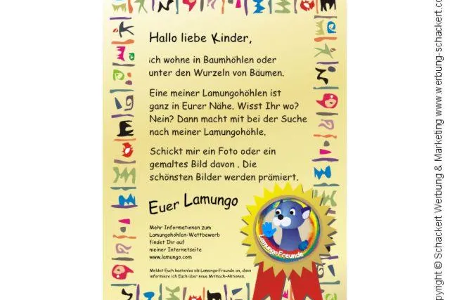 Lamungo sucht Freunde - Wettbewerb für Kinder, Eltern und Erzieher Bild: Lamungo sucht Freunde - Wettbewerb für Kinder, Eltern und Erzieher