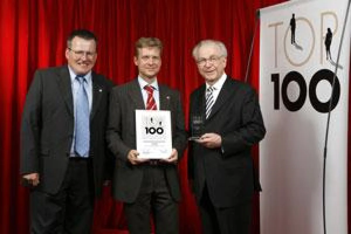 Preisverleihung Top 100: Peter Ziras, Martin Bucher, Lothar Späth
