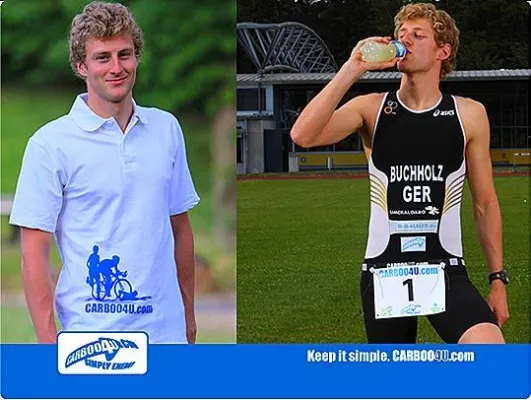 Carboo4U Athlet Gregor Buchholz punktet mit Top Platzierung bei Triathlon WM in Lausanne 2010 Bild: Carboo4U Athlet Gregor Buchholz punktet mit Top Platzierung bei Triathlon WM in Lausanne 2010