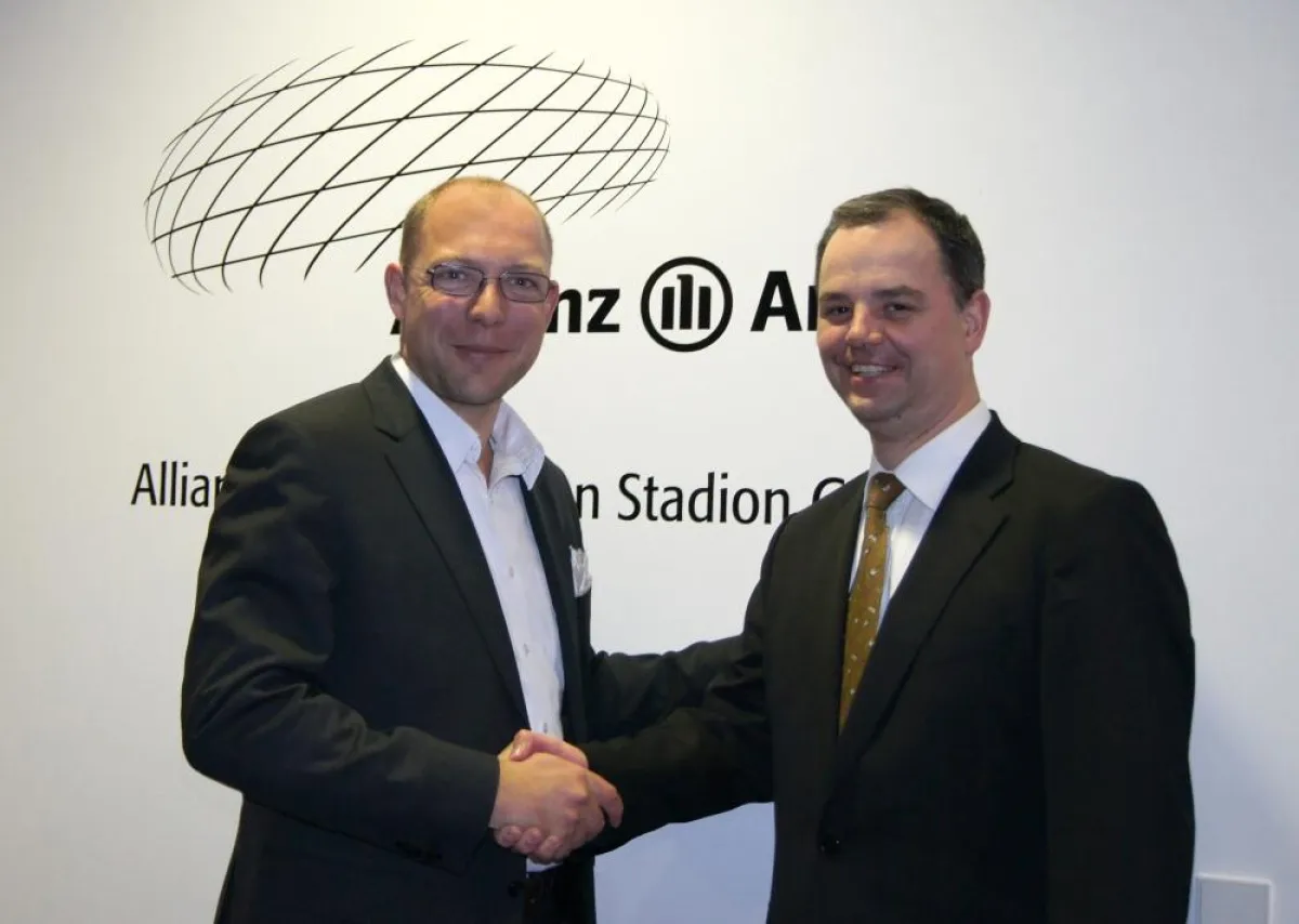 Stefan Leibhard (BTD Gruppe) und Jürgen Muth (Allianz Arena München Stadion GmbH)