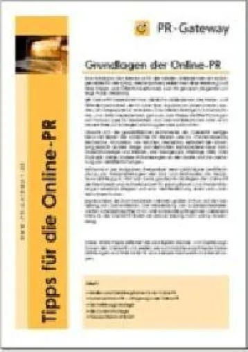Kostenloses White Paper „Grundlagen der Online-PR“ Bild: Kostenloses White Paper „Grundlagen der Online-PR“