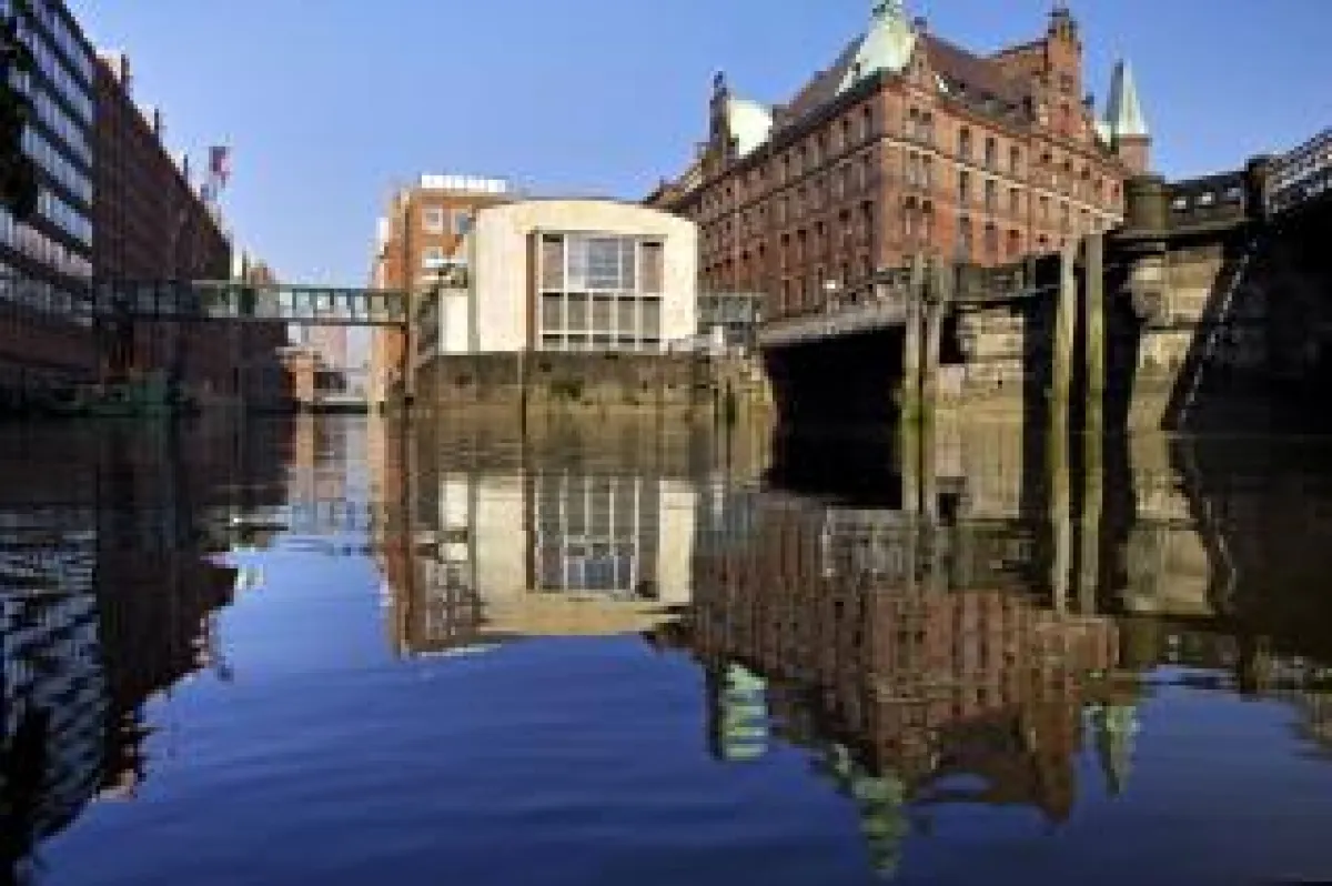 Block O und Kaffeebörse - Standort des ersten Hotels in der Speicherstadt