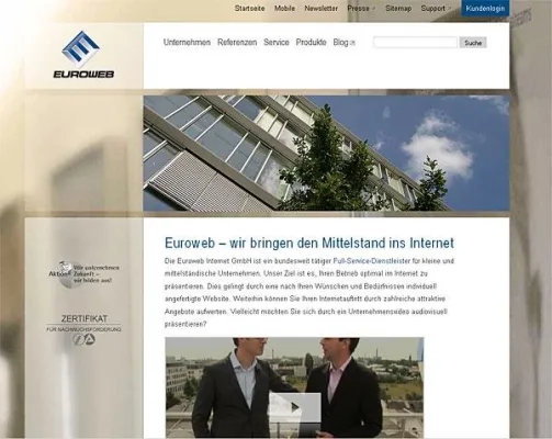 Bild: Neuer Look für Euroweb Internet GmbH - euroweb.de wird transparent