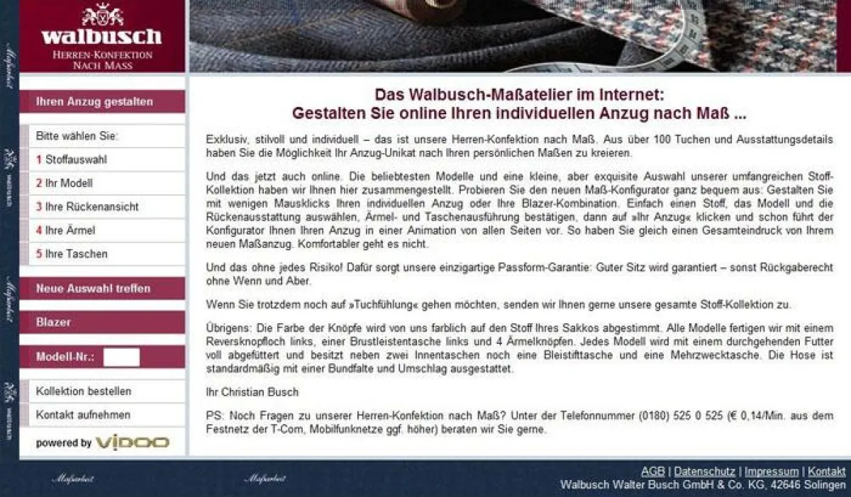 Walbusch Online-Konfigurator
