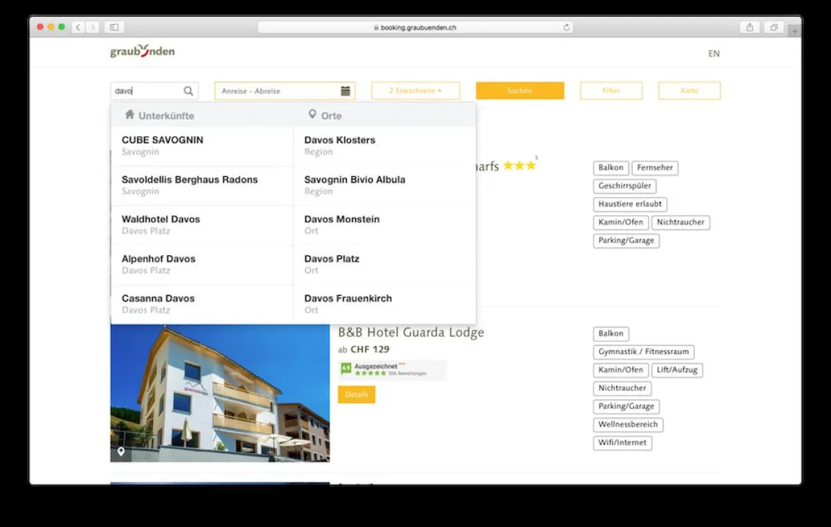 Graubünden Ferien verdoppelt ihr Angebot durch neue Metasuche