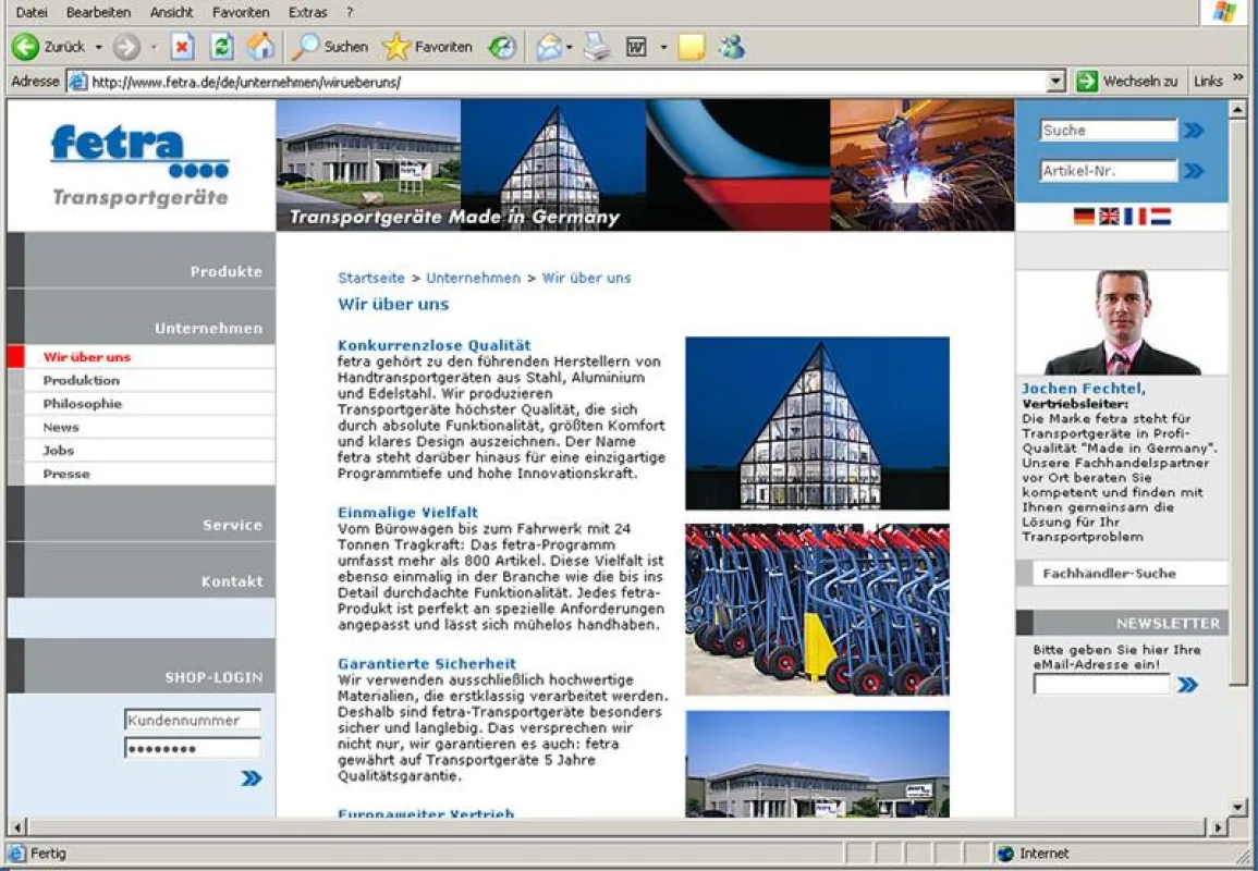 Der neue Internetauftritt von fetra überzeugt durch zahlreiche nützliche Funktionen - wie z.B. den Online-Katalog