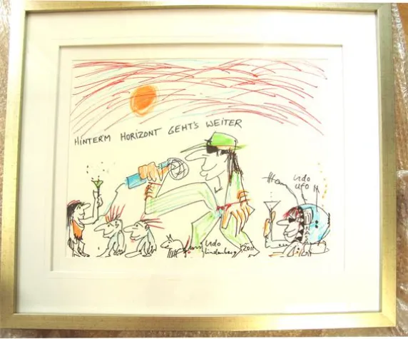 Bild: Stargebot versteigert das Kunstwerk „Hinterm Horizont geht’s weiter“ von Udo Lindenberg