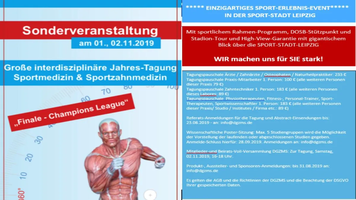 Sportmedizin Sportzahnmedizin Symposium LEIPZIG