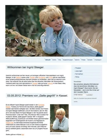 Bild: Ingrid Steeger feiert Geburtstag, Premiere und den neuen Internetauftitt.