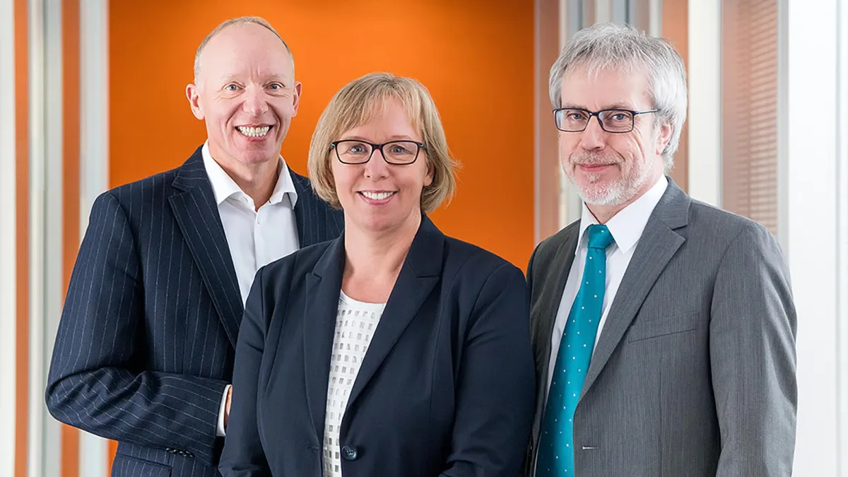 Die ECON TEL-Geschäftsführung (v. l. n. r.) Dieter Fialla, Claudia Ruwe, Dieter Schmitt