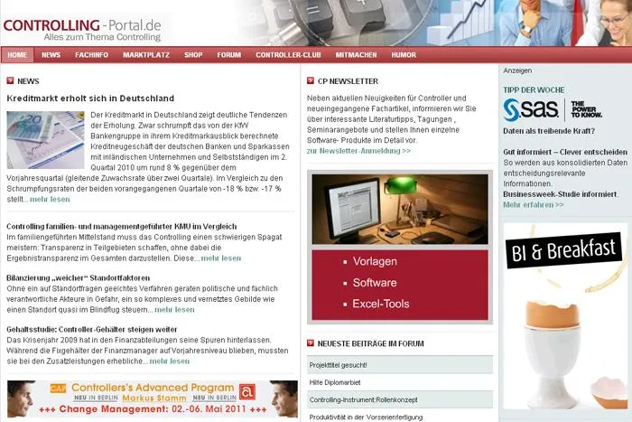 Controlling-Portal.de – Die Startseite für Controller Bild: Controlling-Portal.de – Die Startseite für Controller