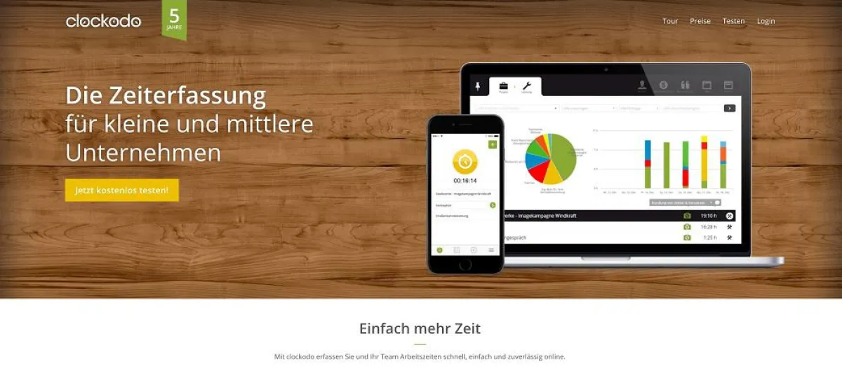Vor allem bei kleinen Firmen populär: die Zeiterfassung clockodo